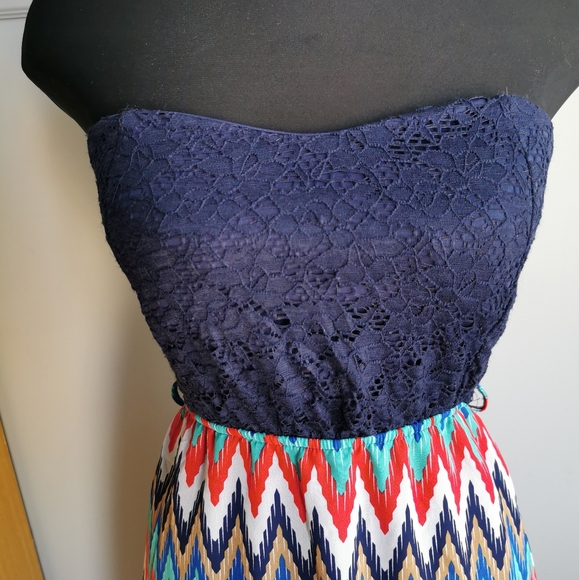 Summer dress, multicolored high low. - Picture 2 of 3